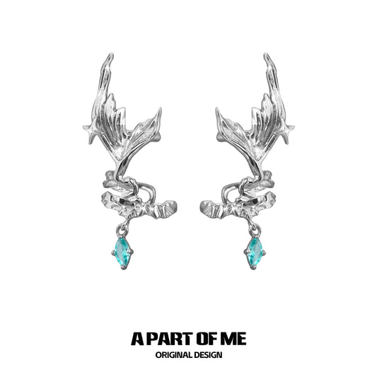 Aqua Fragments 18k Platinum Plating Fishtail Fringe Earclips Ear Clips™