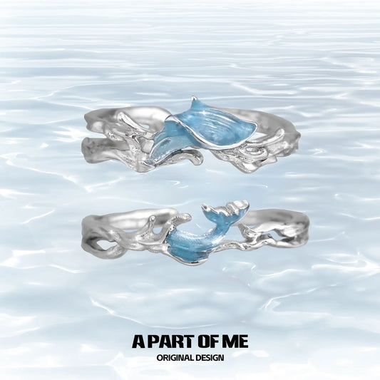 Aqua Fragments S925 Sterling Silver Basic Resizeable Rings™
