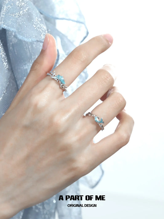 Aqua Fragments S925 Sterling Silver Basic Resizeable Rings™