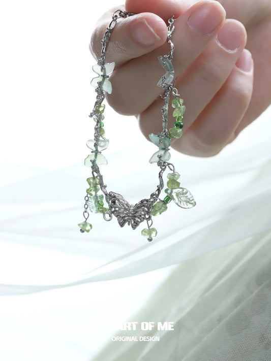 Beyond the Cocoon 18k Platinum Plating Moon Stone Butterfly Bracelets™