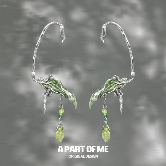 Beyond the Cocoon 18k Platinum Plating Moon Stone Butterfly Ear Hook Ear Clips™