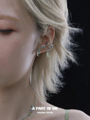 Beyond the Cocoon 18k Platinum Plating Moon Stone Rose Ear Hook Ear Clips™