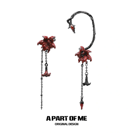 Bloody Datura 18K Platinum Plated Asymmetrical Ear Clips Earclips™