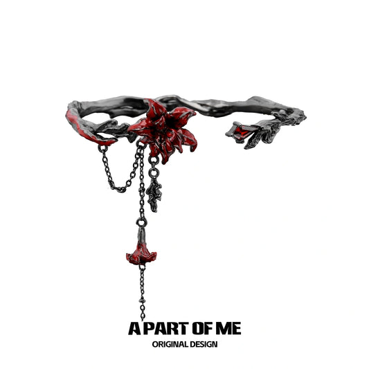 Bloody Datura 18K Platinum Plated Open-End Bangle Bracelet™