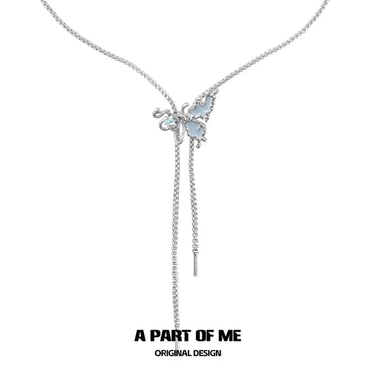 Blue Haze 18k Platinum Plating Snake & Butterfly Necklaces™