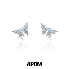 Blue Haze S925 18k Platinum Plating Butterfly Zircon Earrings™