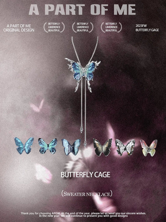 Butterfly Cage 18K Platinum Plating Changeable Butterfly Chokers Necklaces Large™