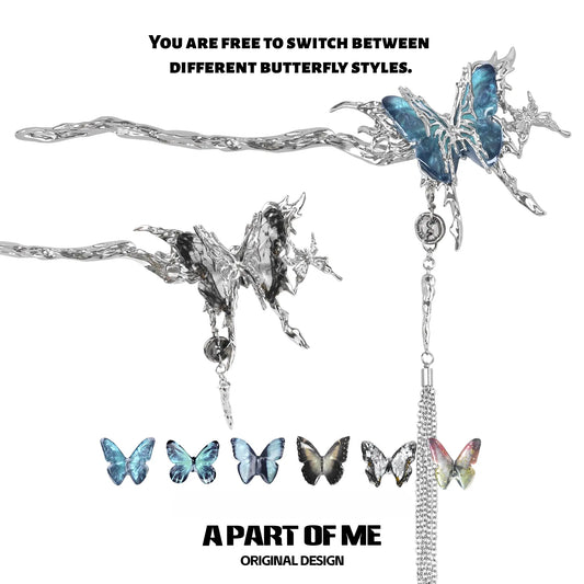 Butterfly Cage 18K Platinum Plating Changeable Butterfly Hairpins™