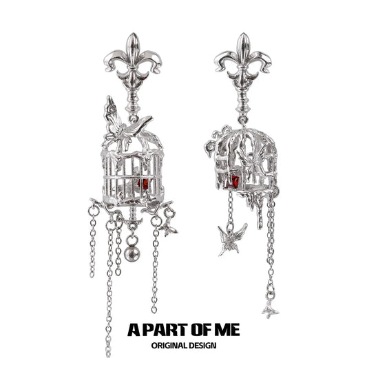 Butterfly Cage S925 18K Platinum Plating Tassel Stud Earrings™