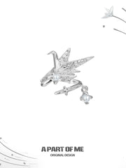 Corigami Era Platinum-plated Tassel Paper Crane Ear Cuffs™