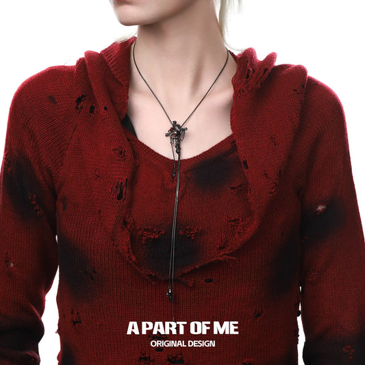 สร้อยคอแบบสวม Crows Pull-Through ชุบทองคำดำ 18K ของ Dark Crows™