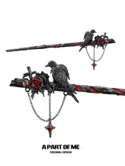 Dark Crows 18K Black Gold Plated Dark Aesthetic Bloodstain Hair Stick Hairpin™