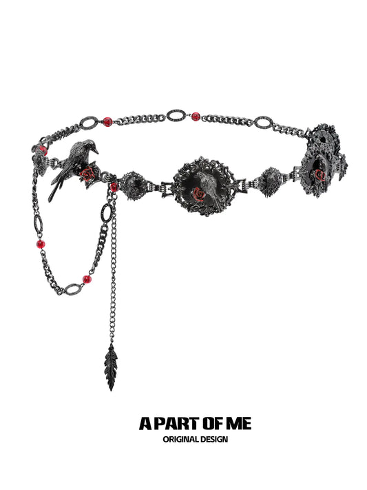 เข็มขัดลายนูน Dark Aesthetic เคลือบทองคำดำ 18K ของ Dark Crows™