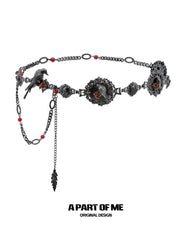 เข็มขัดลายนูน Dark Aesthetic เคลือบทองคำดำ 18K ของ Dark Crows™