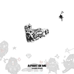 Dark Crows Graffiti Crows 18K Platinum Plated Ear Clips Earclips™