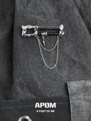 다크 매터 18K 플래티넘 도금 가죽 태슬 브로치™