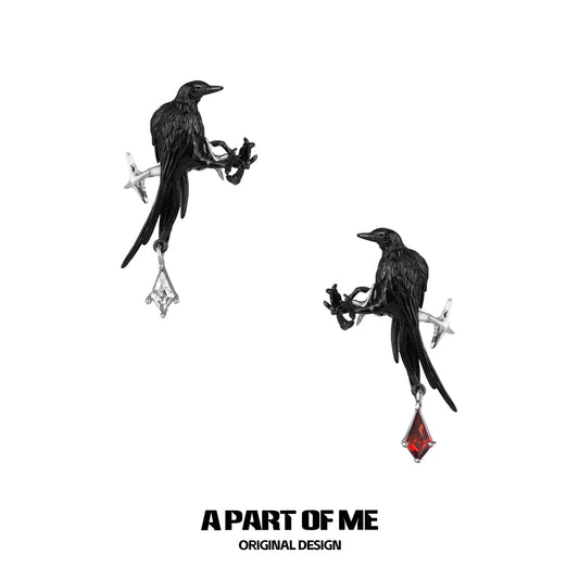 ต่างหูแบบหนีบเคลือบแพลตตินัม 18K ของ Dark Crows Earclips™