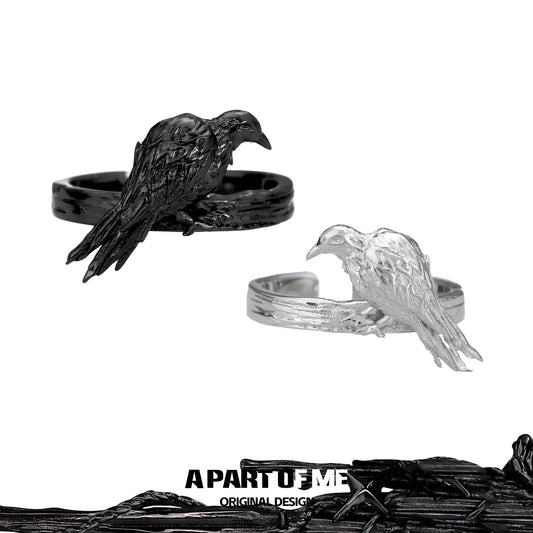 แหวนเงินสเตอร์ลิง S925 จาก Dark Crows™ ปรับขนาดได้