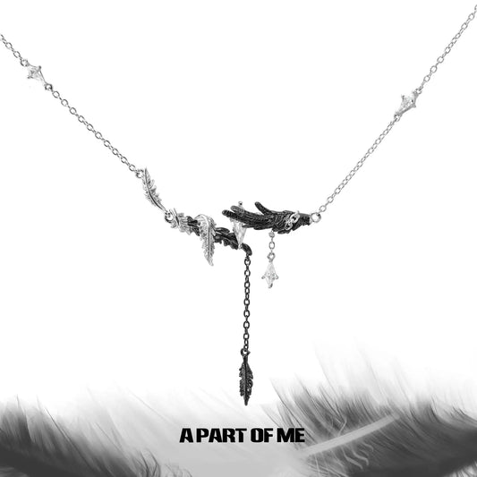 Divine Plume 18K Platinum Plated Feather Wing Pendant Choker Necklace™