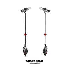 ต่างหู Slyus Zircon ชุบแพลตตินัม 18K ของ Divine Plume Ear Clips™