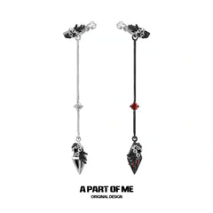 ต่างหู Slyus Zircon ชุบแพลตตินัม 18K ของ Divine Plume Ear Clips™