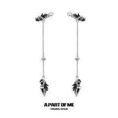 ต่างหู Slyus Zircon ชุบแพลตตินัม 18K ของ Divine Plume Ear Clips™