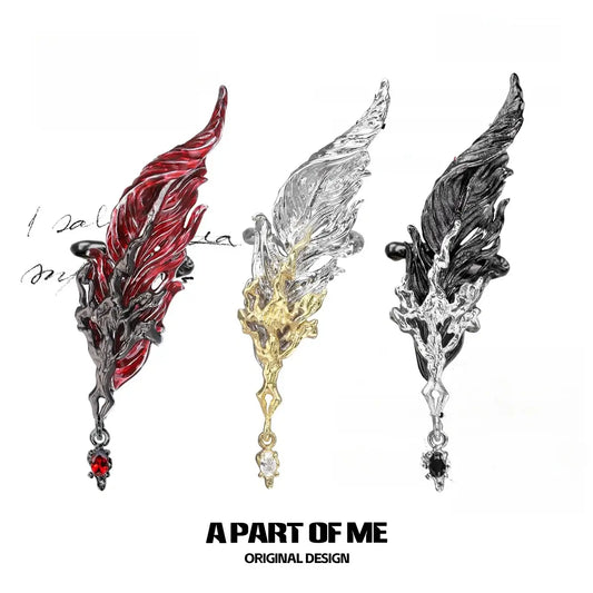 Divine Plume 18K Platinum Plating Wings Zircon Ear Clips™