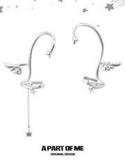 Divine Plume Platinum-Plated Asymmetry No Piercing Earring Ear Hook Ear Clip™