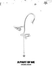 Divine Plume Platinum-Plated Asymmetry No Piercing Earring Ear Hook Ear Clip™