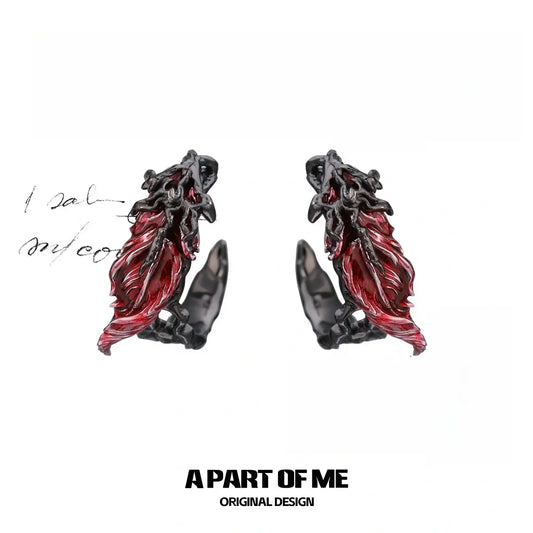 Divine Plume S925 18K Platinum Plating Bloody Wings Stud Earrings™