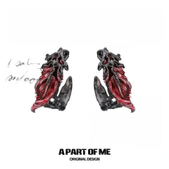 Divine Plume S925 18K Platinum Plating Bloody Wings Stud Earrings™