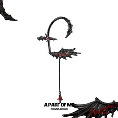 Dragon Red Moissanite 18K Black Gold Plated Dragon Wing Ear Hook Ear Clips™