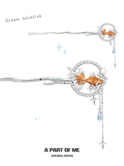 드림코어 골드피쉬 선셋 오렌지 씨 18k 플래티넘 도금 헤어핀 헤어스틱™