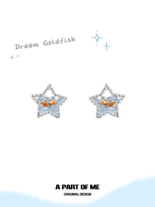 Dreamcore Goldfish Sunset Orange Sea S925 Starfish Stud Earrings™