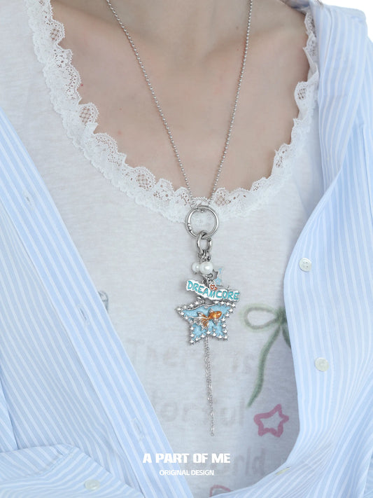 Dreamcore Goldfish Sunset Orange Sea Detachable Keychain Pendant Necklace™