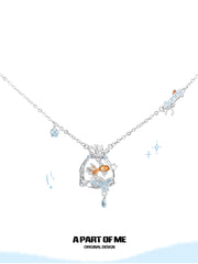 Dreamcore Goldfish Sunset Orange Sea Y2K Titanium Choker Necklace™