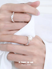 Forever Elegant 925 Sterling Silver Baroque Pearl Ring™