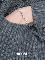 Forever Elegant 925 Sterling Silver Natural Baroque Pearl Bracelet™