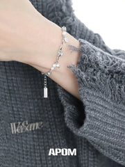 Forever Elegant 925 Sterling Silver Natural Baroque Pearl Bracelet™