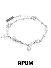 Forever Elegant 925 Sterling Silver Natural Baroque Pearl Bracelet™