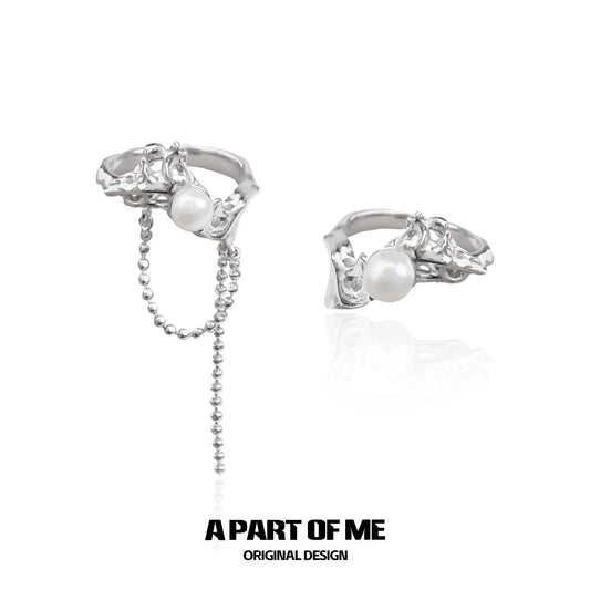 Forever Elegant 925 Sterling Silver Natural Shell Bead Chain Adjustable Open Ring™