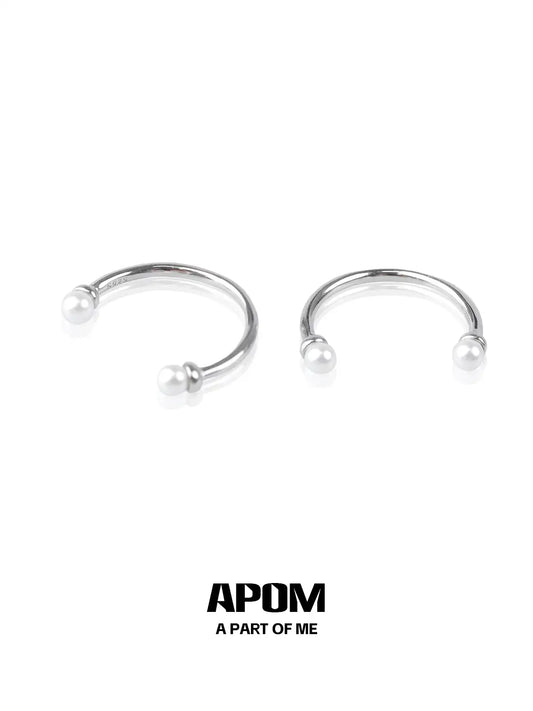 Forever Elegant 925 Sterling Silver Pearl Adjustable Open Ring ™