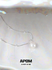 영원히 우아한 미니멀리스트 925 스털링 실버 바로크 진주 초커 목걸이™