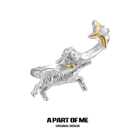 แหวนเปิดปลายรูปดาวชุบทอง 18K เงินสเตอร์ลิง 925 จาก Good Night Sheep™