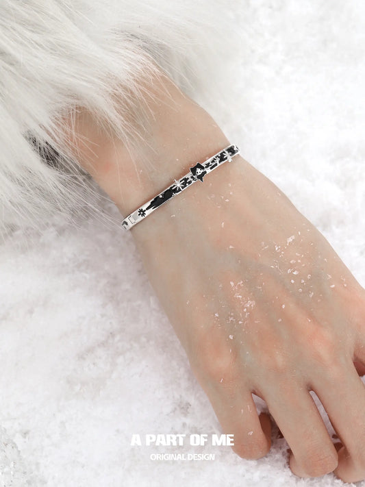 Hello Winter Meow 925 Sterling Silver Cat Adjustable Bracelet Bangle™