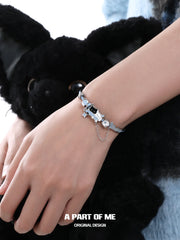 Hello Winter Platinum-Plated Kitten& Puppy Bangle™