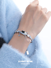 Hello Winter Platinum-Plated Kitten& Puppy Bangle™
