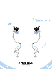 Hello Winter Platinum-Plated Kitten& Puppy Detachable Earring Clip™