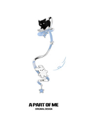 Hello Winter Platinum-Plated Kitten& Puppy Detachable Earring Clip™