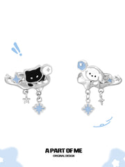Hello Winter Platinum-Plated Kitten& Puppy Ear Cuffs Earclips™